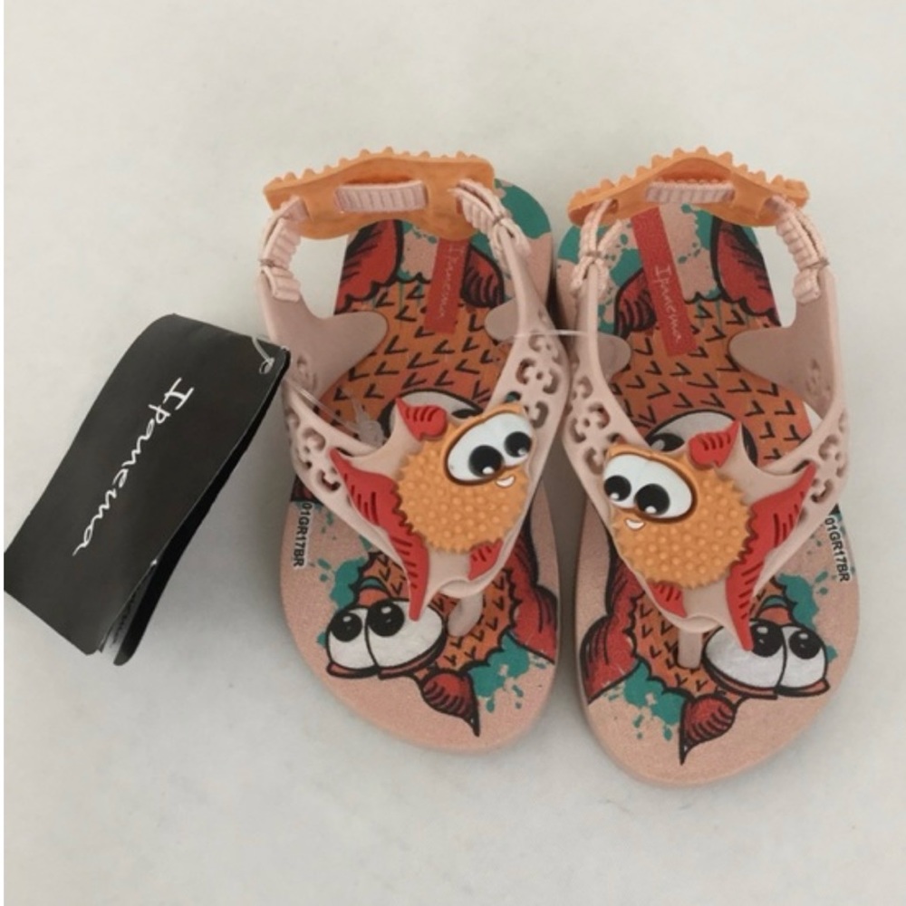 Ipanema NEW Pink and Orange Sandals with Cartoon Animal Design